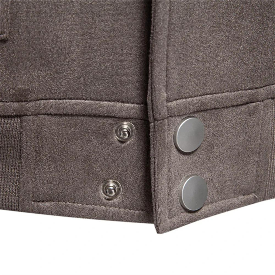 Luxury suede bomber jacket for men with sleek design and timeless elegance | Boaz
