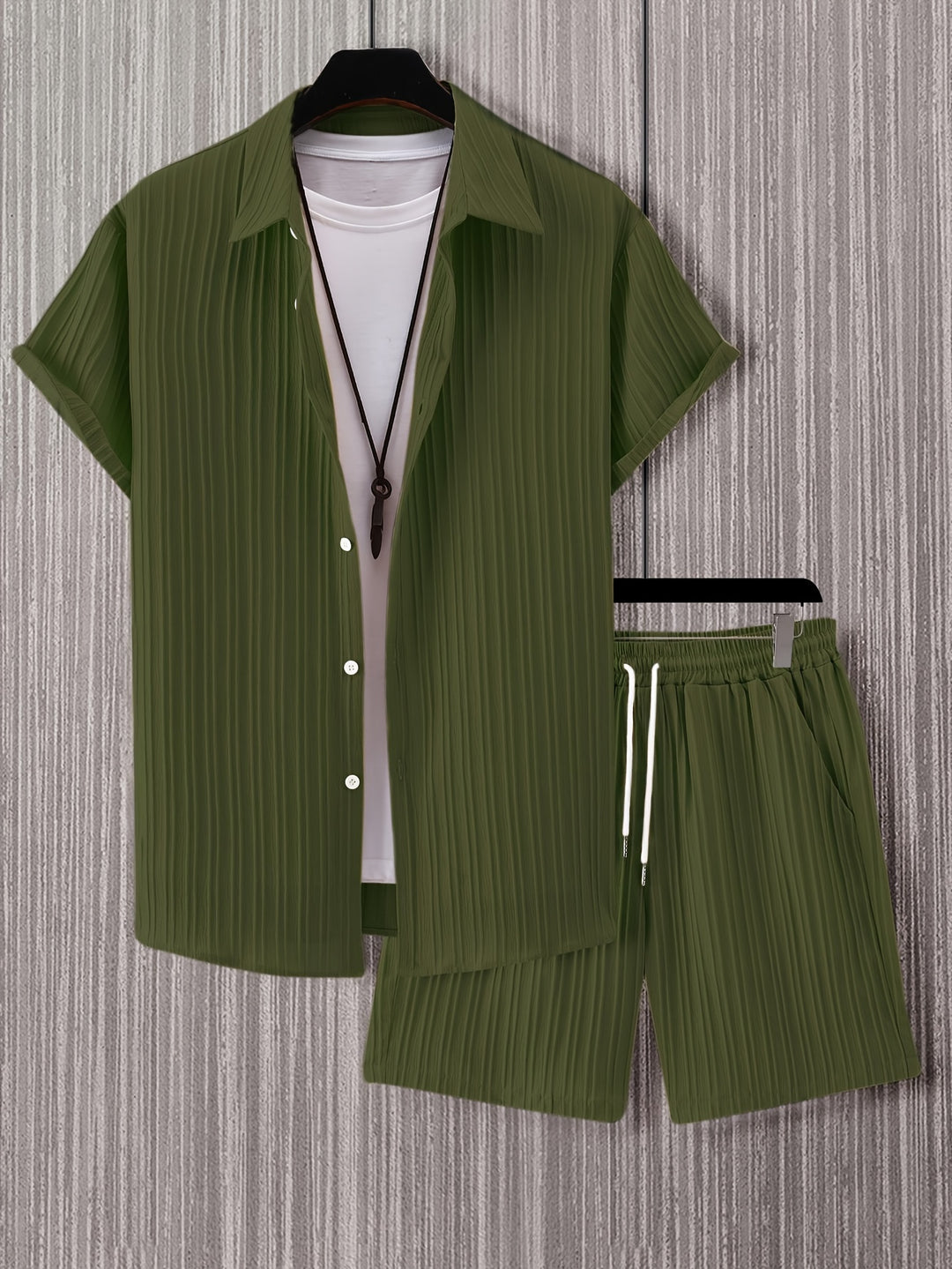 Men's Summer Set | Lapel Shirt & Shorts | Casual & Sporty