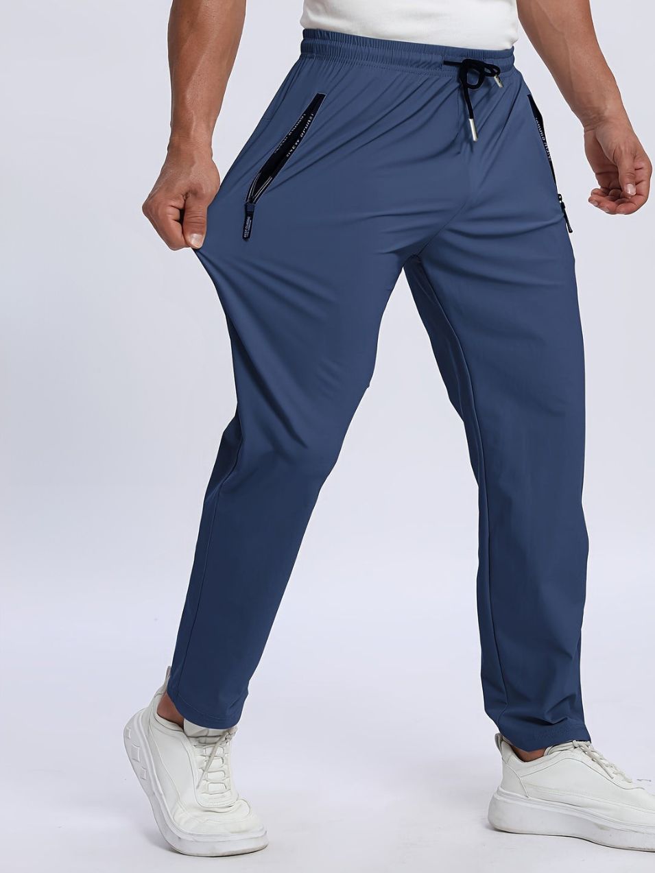 Men's Joggers | Breathable & Stretch | Zip & Drawstring | Casual & Sporty