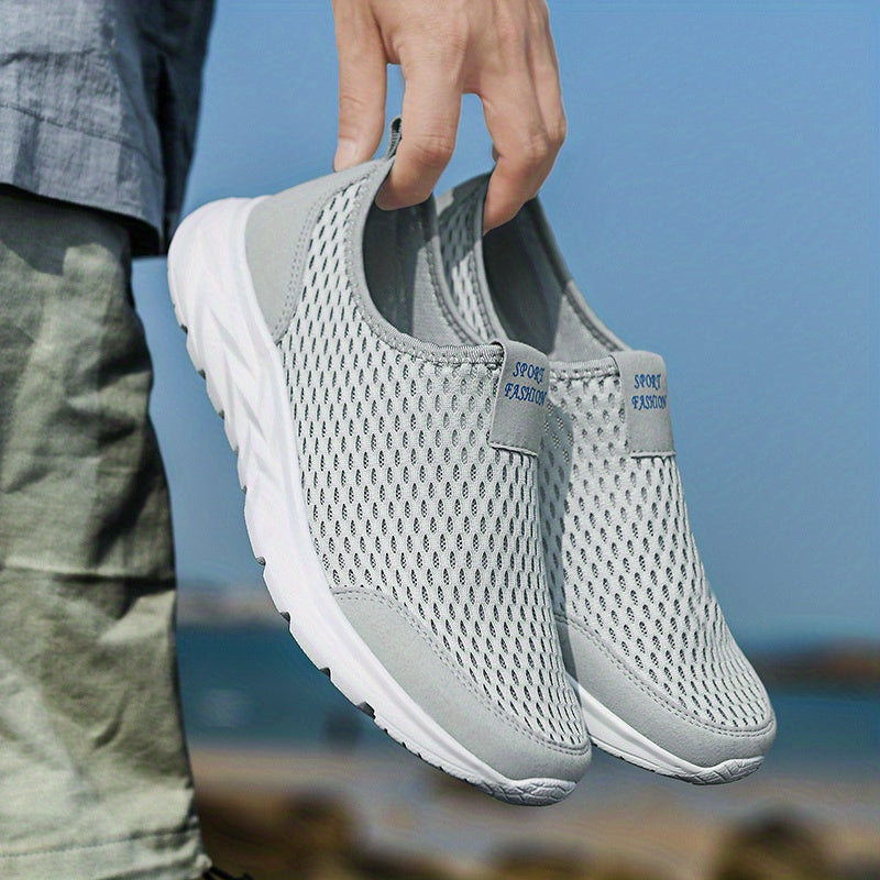 Men's Slip-on Sneakers | Breathable Mesh | Comfortable Walking Shoes | Lightweight Sports Shoes