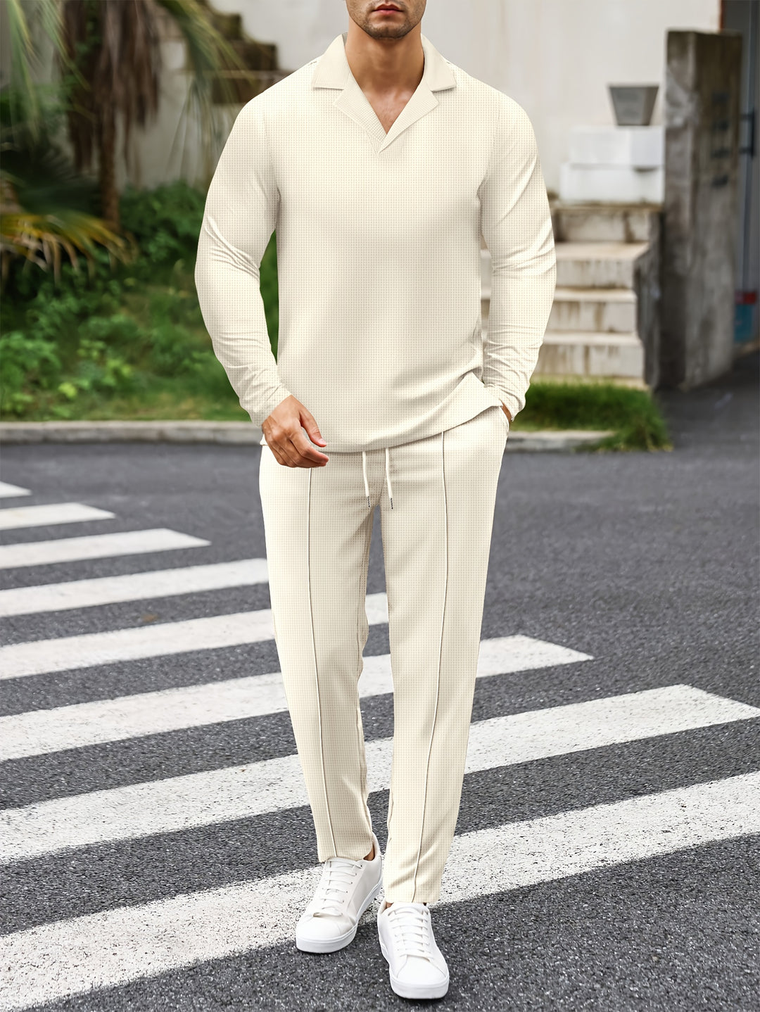 Men's Casual Set | Lapel Shirt & Trousers | Stylish & Comfortable | Spring