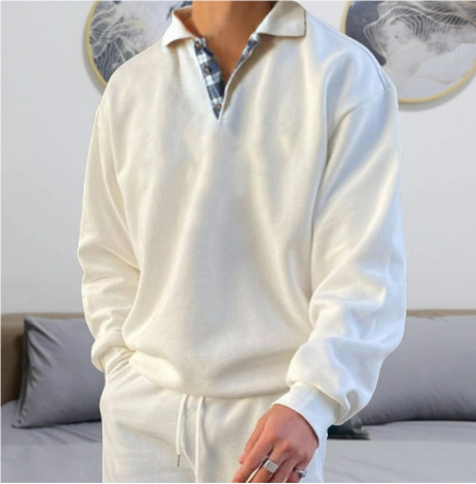 Cozy men's long-sleeved shirt for casual elegance and relaxed style | Thijn