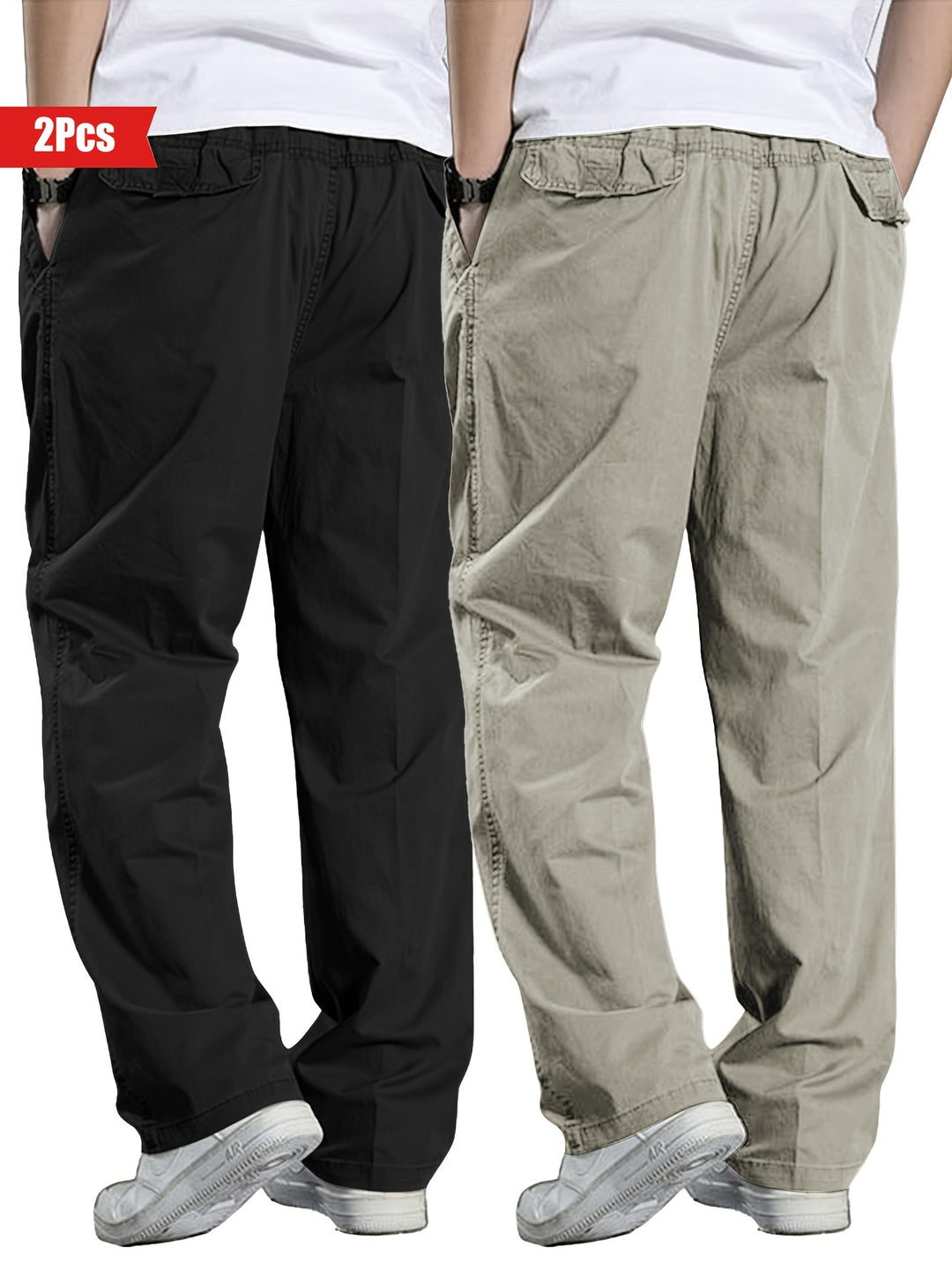 Men's Set of 2 Pants | 100% Cotton & Loose Fit | Outdoor & Casual Clothing