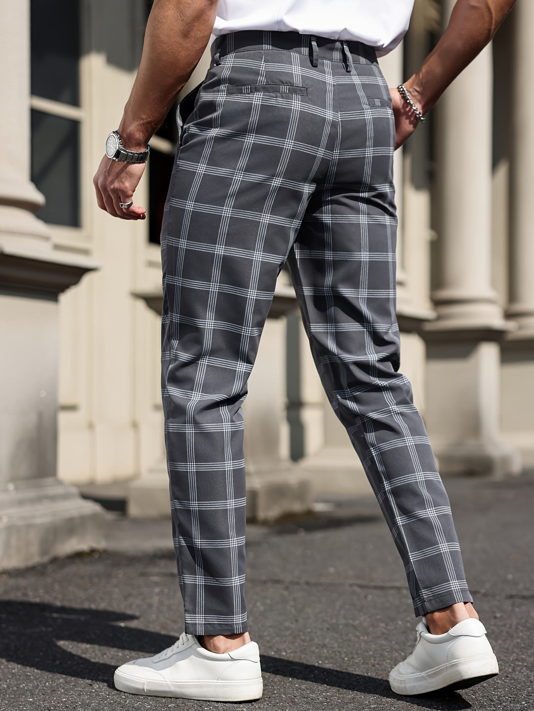 Men's Trousers | Checkered Design | Straight Leg | Comfort & Pockets | Spring & Autumn
