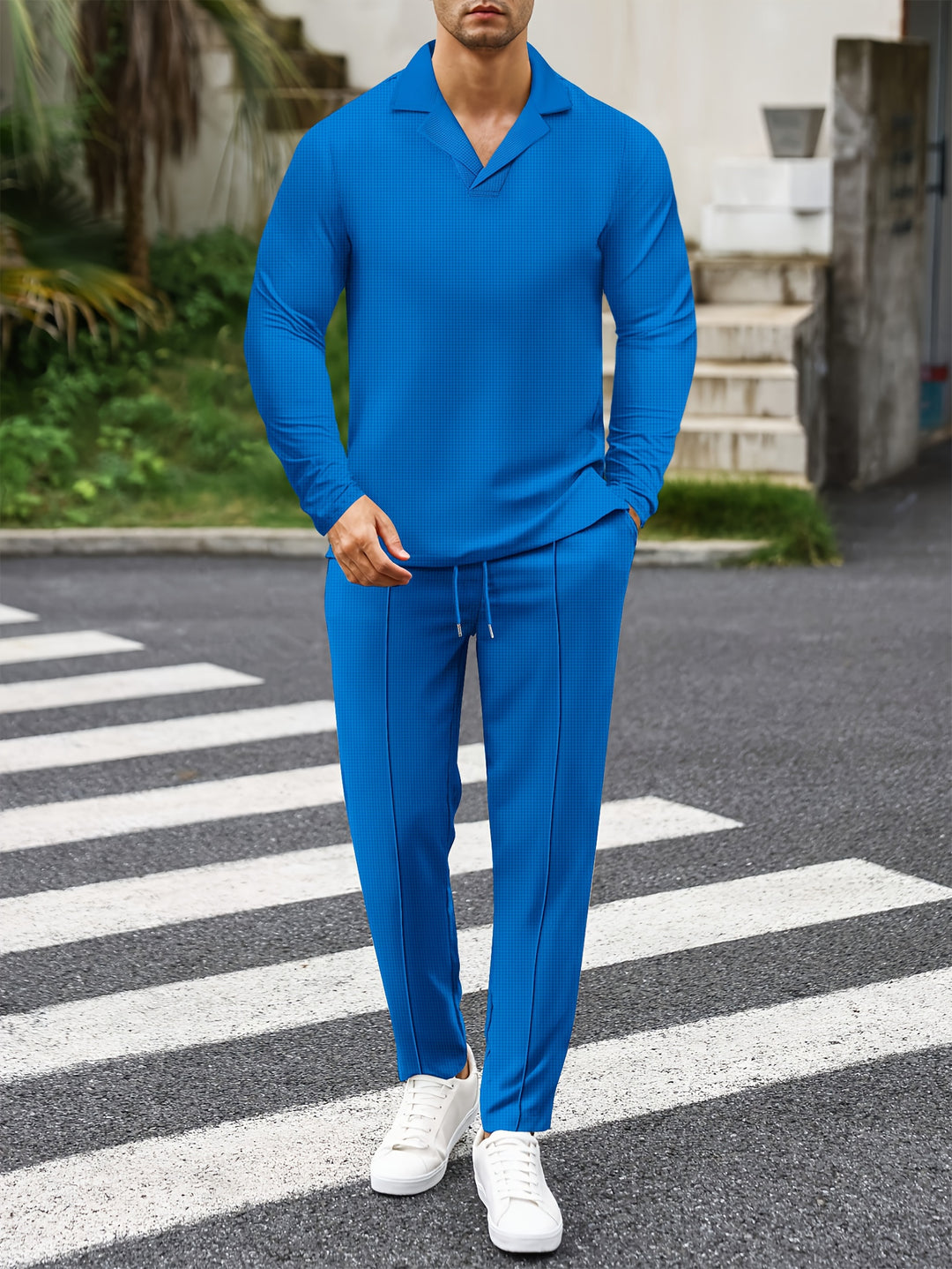 Men's Casual Set | Lapel Shirt & Trousers | Stylish & Comfortable | Spring