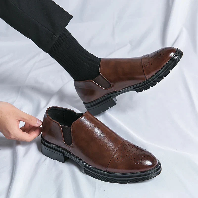 Classic Genuine Leather Slip-On Dress Shoes for Men with Elegant Finish | Quinn