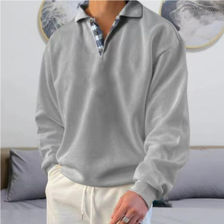 Cozy men's long-sleeved shirt for casual elegance and relaxed style | Thijn