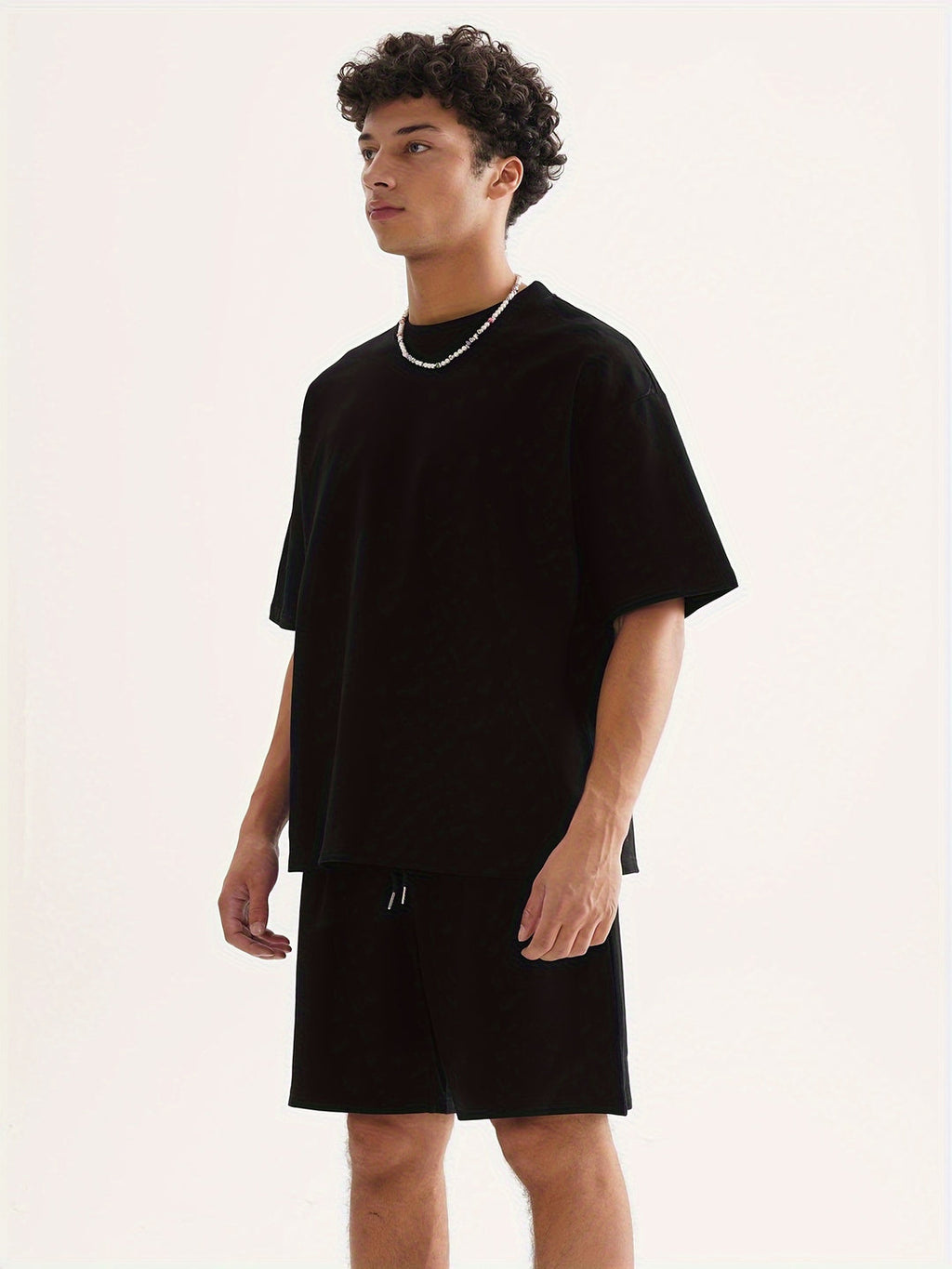 Slim and Casual Men's 2-Piece Solid Coloured T-Shirt and Short Summer Set | Joas
