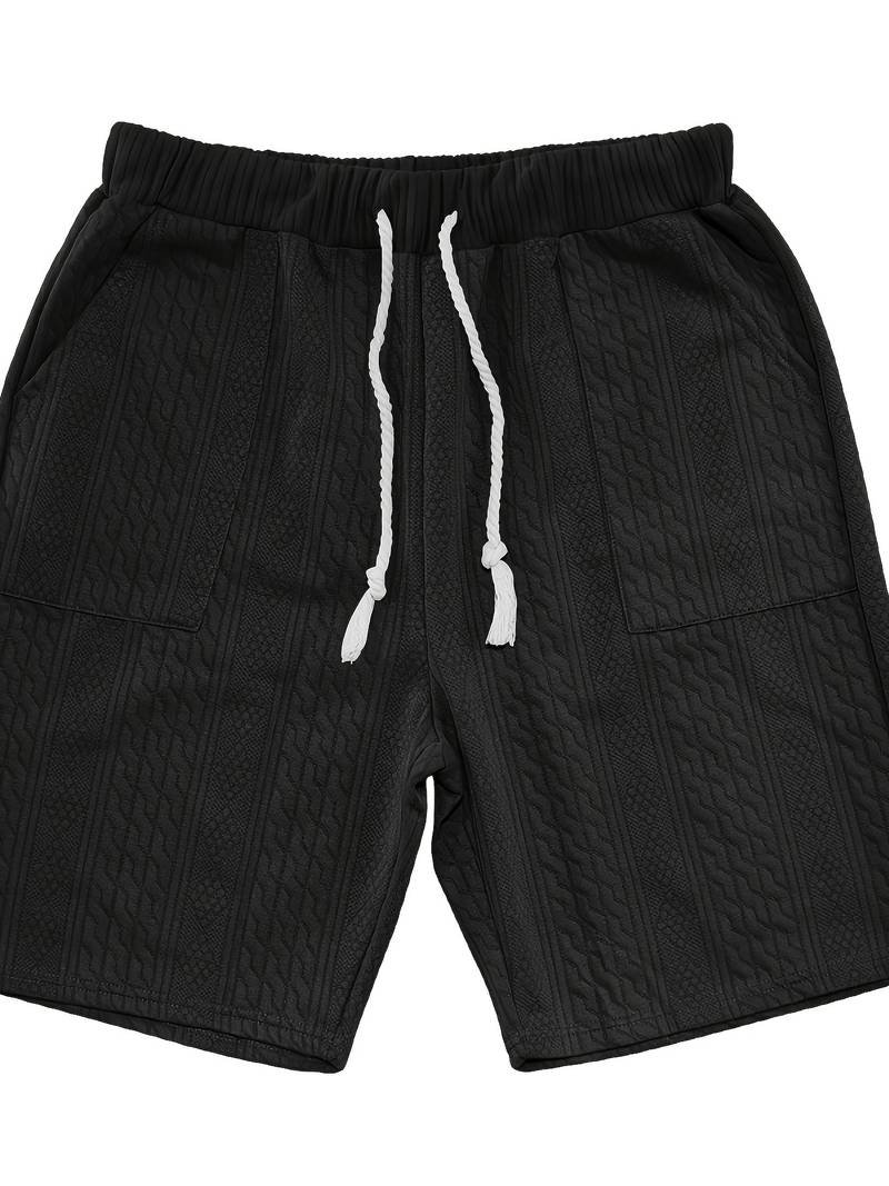 Soft knit V-neck shirt and comfortable shorts set for men with timeless stlye | Michiel