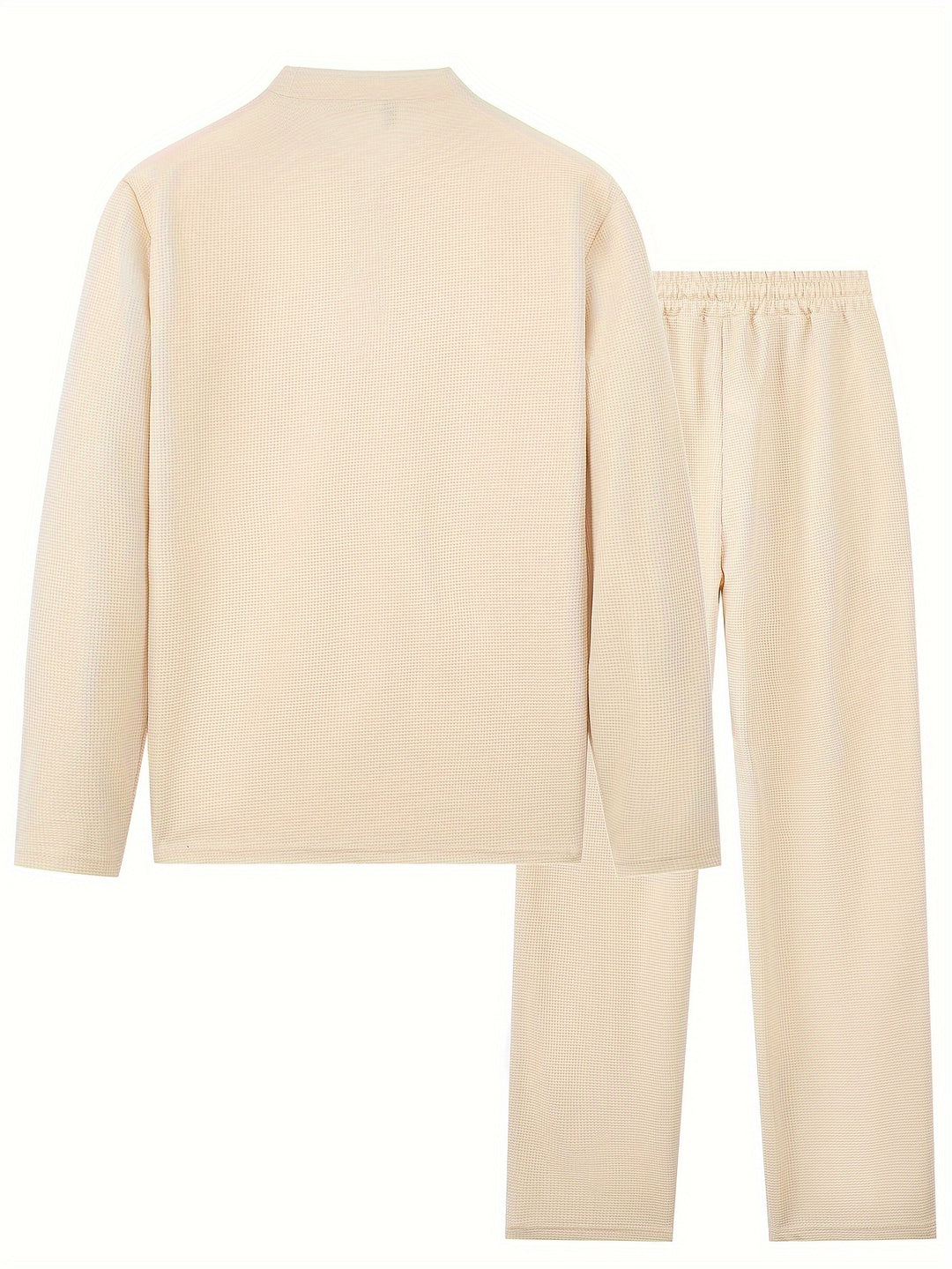 Men's Two-piece Set | Waffle Pattern Sweatshirt & Pants | Comfortable & Stylish | Spring & Autumn
