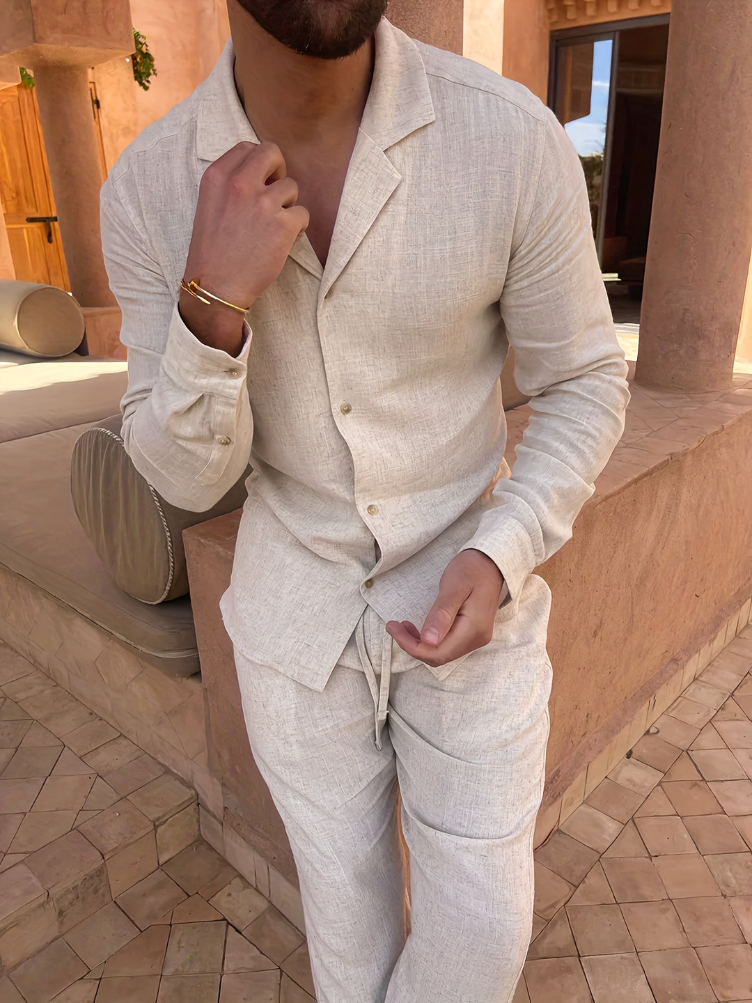 Men's Two-piece Set | Blazer Collar & Trousers | Stylish & Comfortable | Spring/Fall