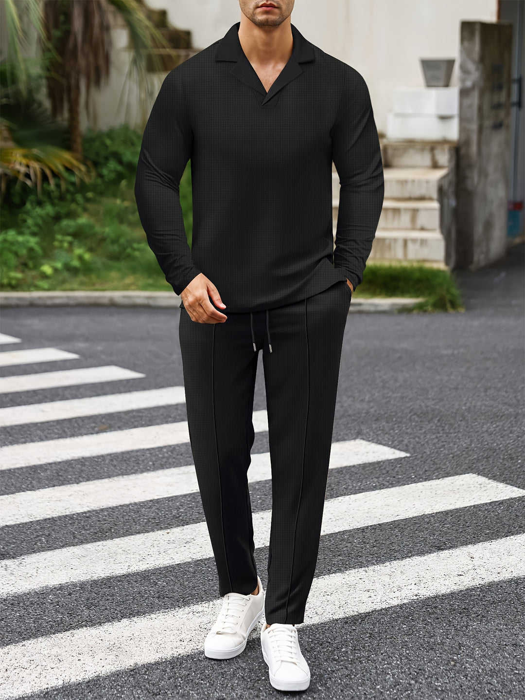 Men's Casual Set | Lapel Shirt & Trousers | Stylish & Comfortable | Spring