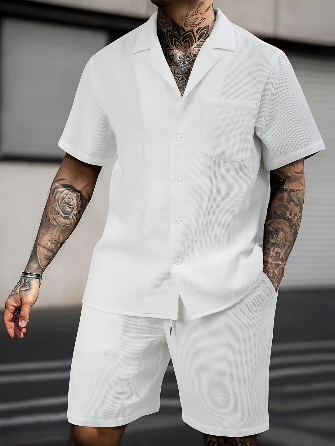 Men's Summer Set | Reverse Shirt & Shorts | Casual & Comfortable