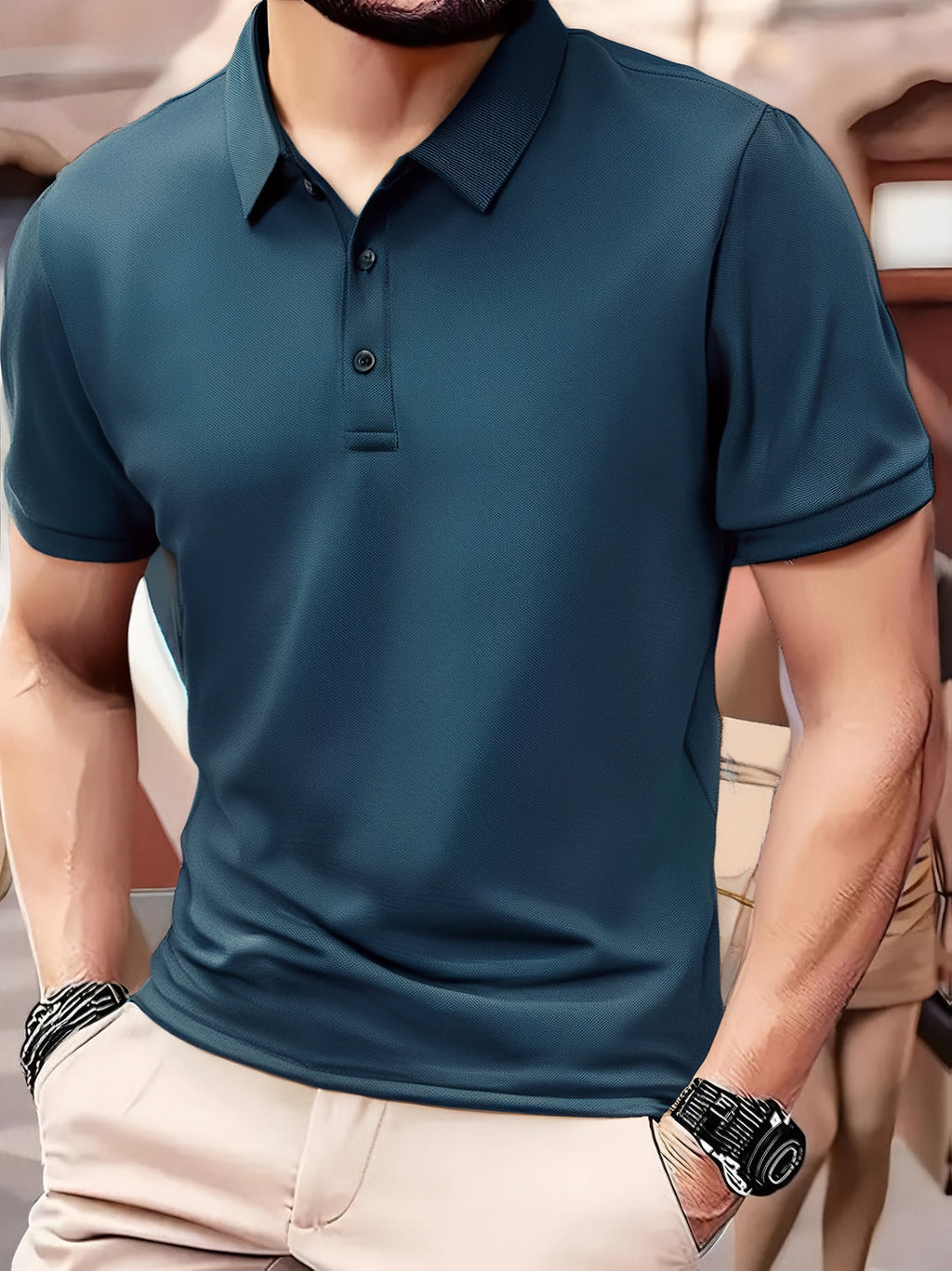 Men's Polo Shirt | Short Sleeve | Knitted & Stretch | Summer Style