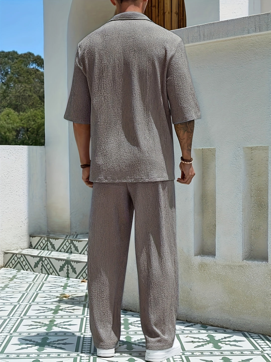 Men's Summer Set | Loose Fit & Turned Collar | Sporty & Comfortable