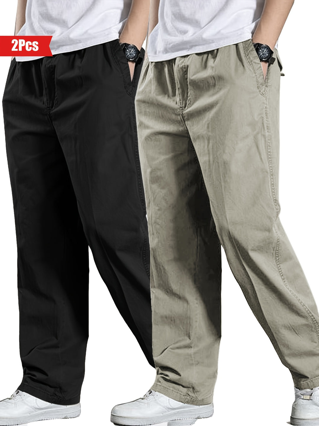 Men's Set of 2 Pants | 100% Cotton & Loose Fit | Outdoor & Casual Clothing