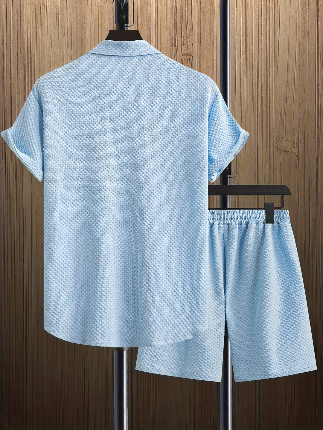 Men's Summer Set | Reverse Shirt & Drawstring Shorts | Solid Colour | Casual