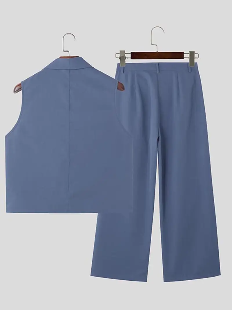Elegant and stylish men's set with vest and straight-leg trousers for summer look | Alexander