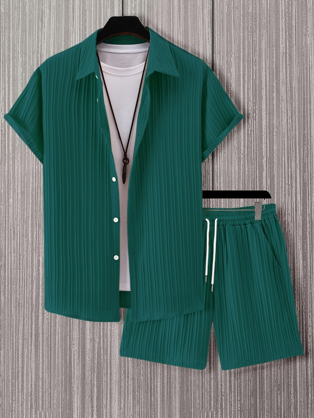 Men's Summer Set | Lapel Shirt & Shorts | Casual & Sporty
