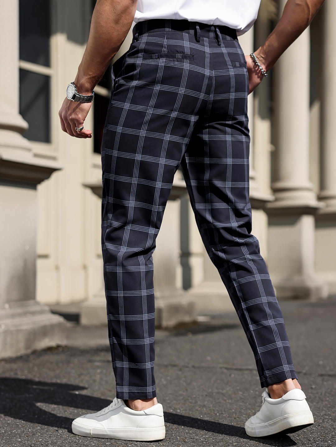 Men's Trousers | Checkered Design | Straight Leg | Comfort & Pockets | Spring & Autumn