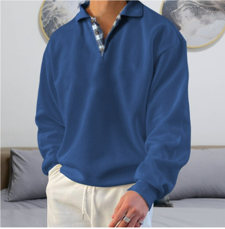 Cozy men's long-sleeved shirt for casual elegance and relaxed style | Thijn