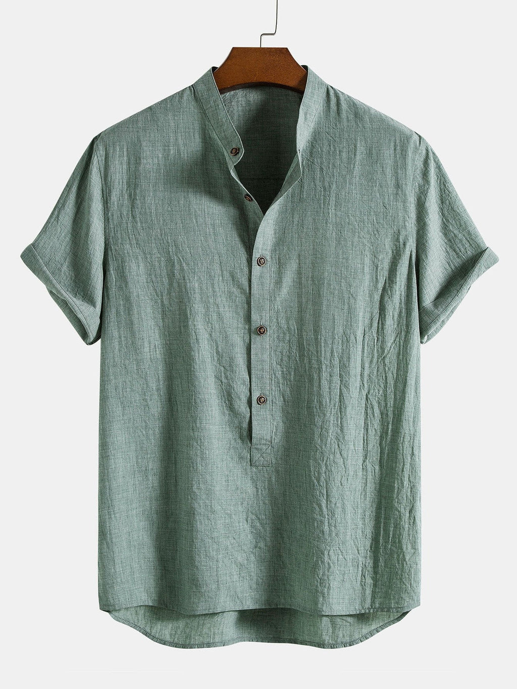 Men's Set | Short-sleeve Shirt & Trousers | Breathable & Casual | Linen Blend & Cotton