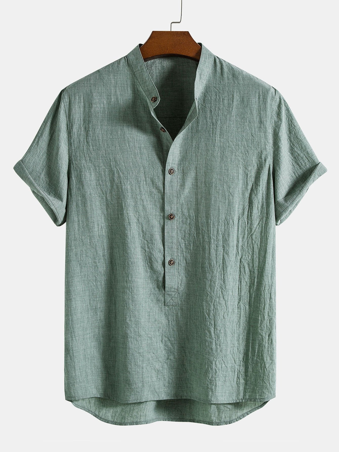 Men's Set | Short-sleeve Shirt & Trousers | Breathable & Casual | Linen Blend & Cotton