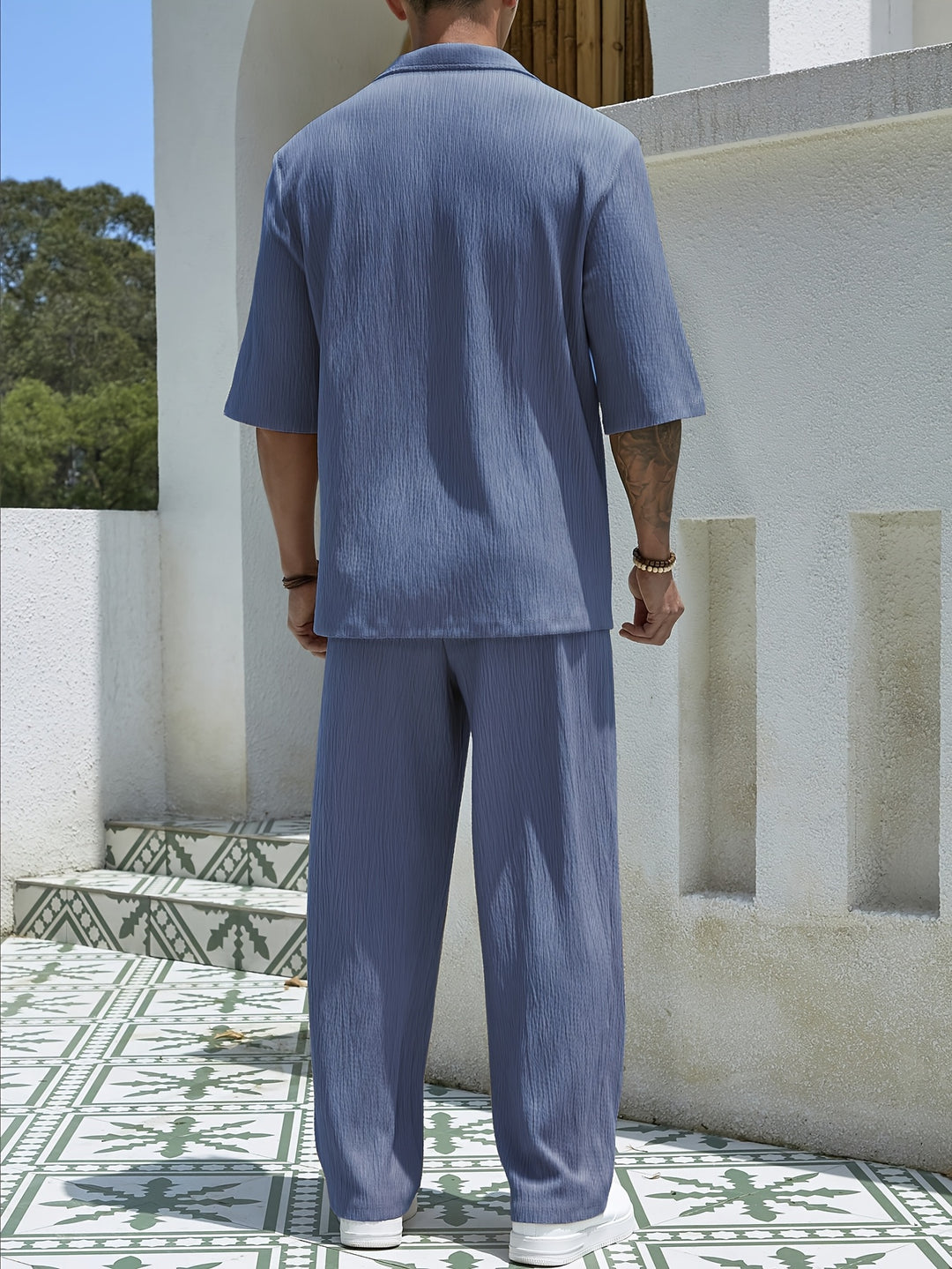 Men's Two-piece Set | Half-Sleeve Shirt & Pants | Casual & Comfortable