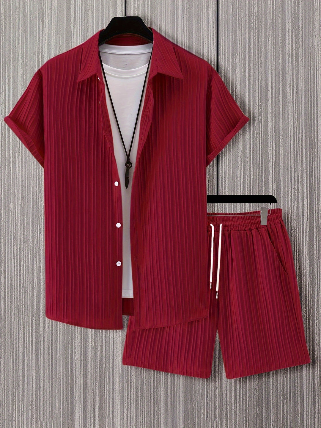 Men's Summer Set | Lapel Shirt & Shorts | Casual & Sporty