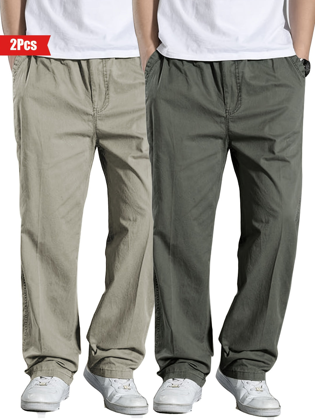 Men's Set of 2 Pants | 100% Cotton & Loose Fit | Outdoor & Casual Clothing