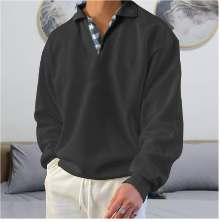 Cozy men's long-sleeved shirt for casual elegance and relaxed style | Thijn