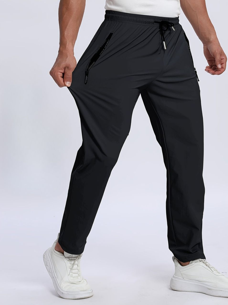 Men's Joggers | Breathable & Stretch | Zip & Drawstring | Casual & Sporty