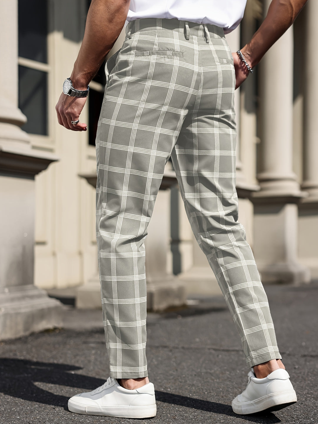 Men's Trousers | Checkered Design | Straight Leg | Comfort & Pockets | Spring & Autumn