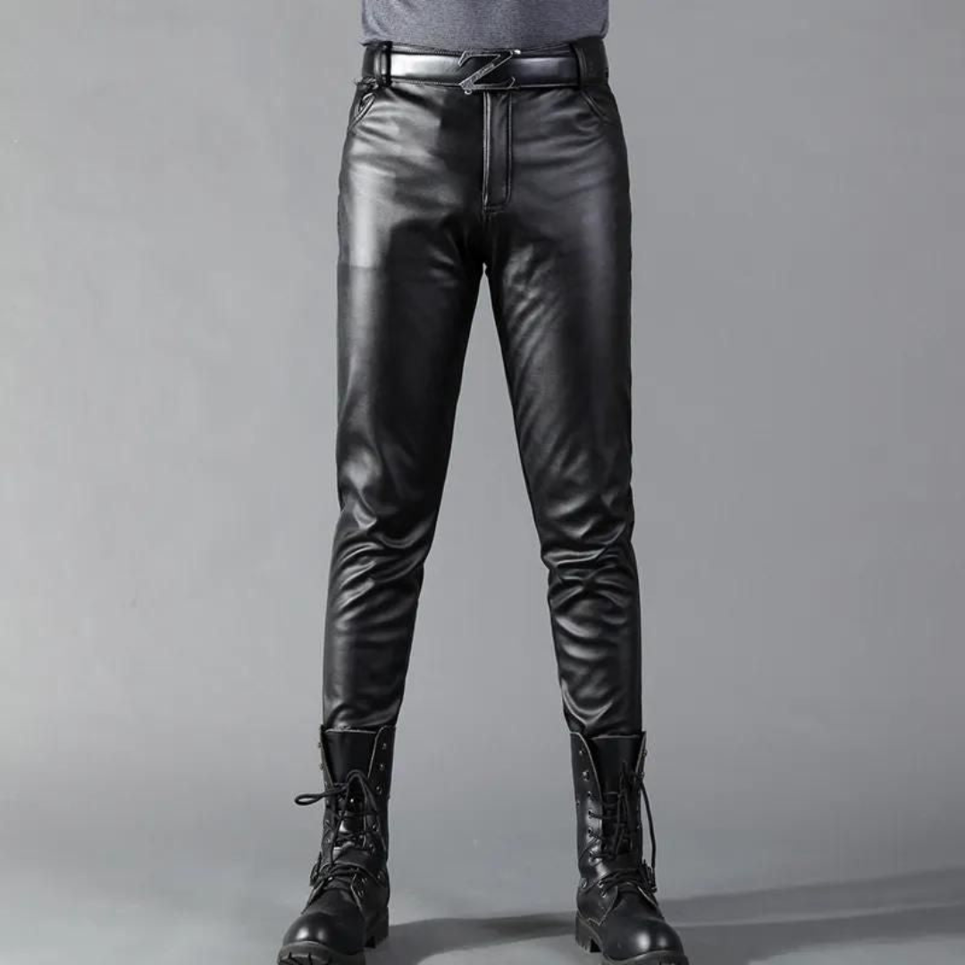 Premium Stretch leather trousers for men with versatile comfort and timeless design | Hidde