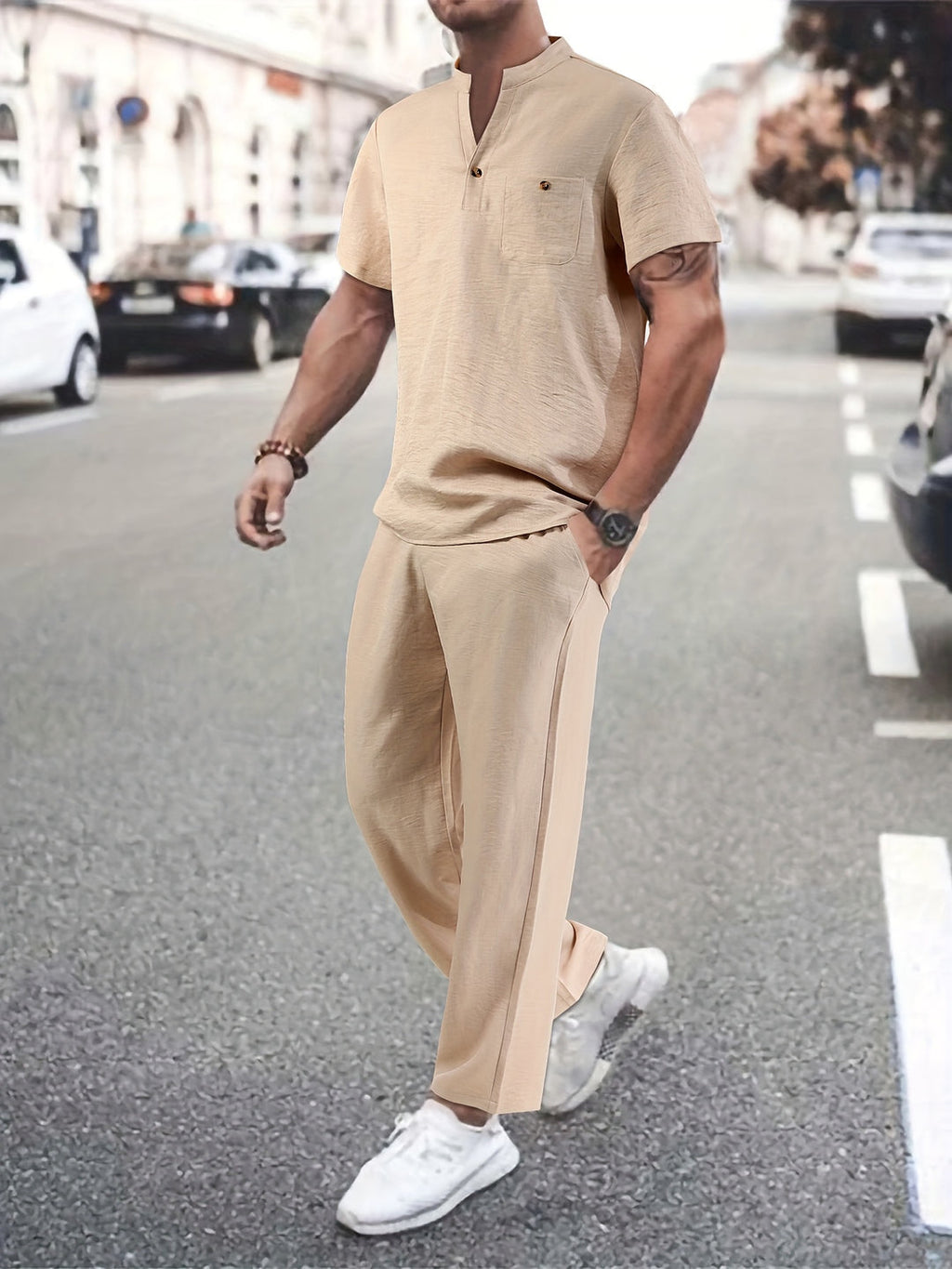 Breathable Shirt & Loose Trousers | Stylish & Comfortable | Men's Set