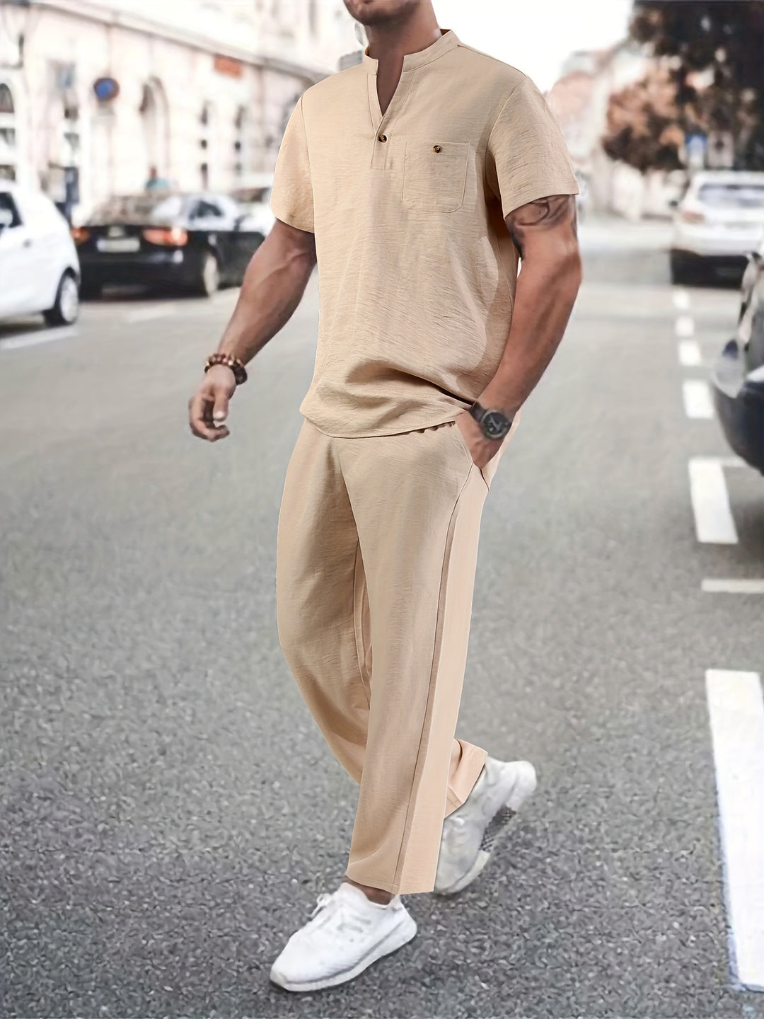 Breathable Shirt & Loose Trousers | Stylish & Comfortable | Men's Set