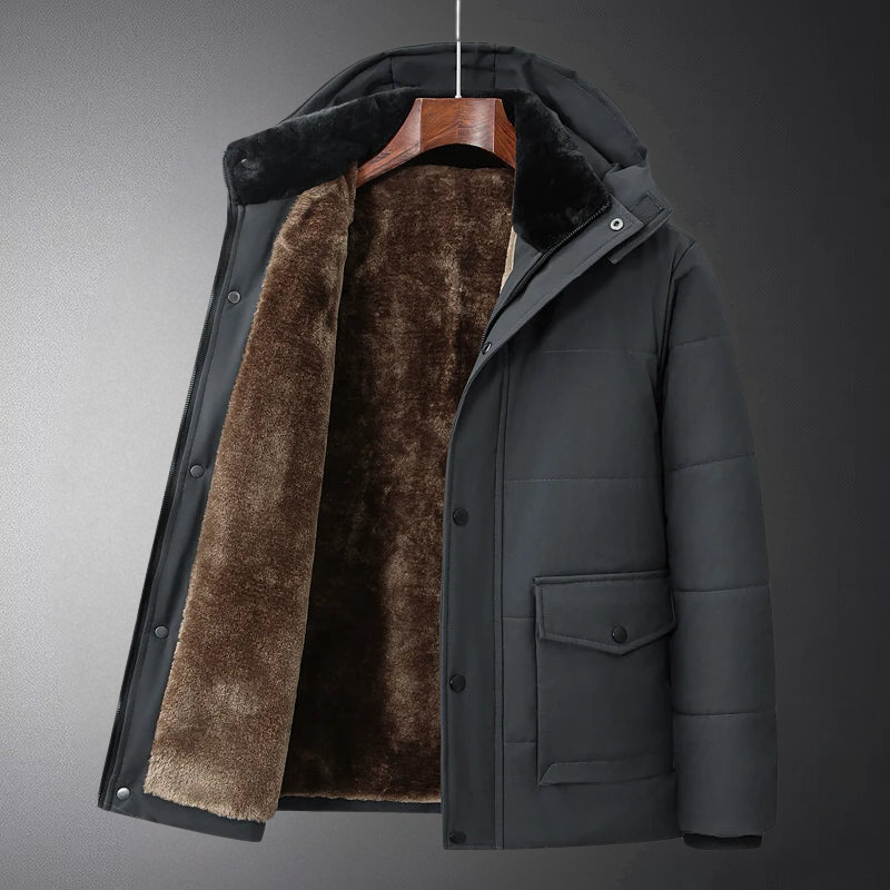 Luxuriously warm fleece-lined winter jacket for men with timeless comfort | Oscar