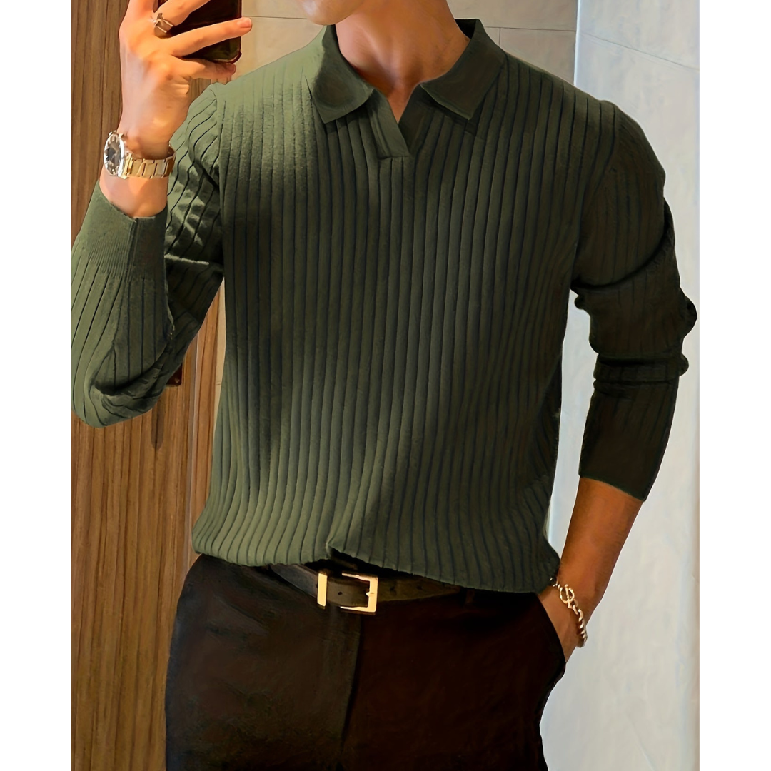 Comfortable and stylish men's knitted jumper with breathable warmth | Dennis