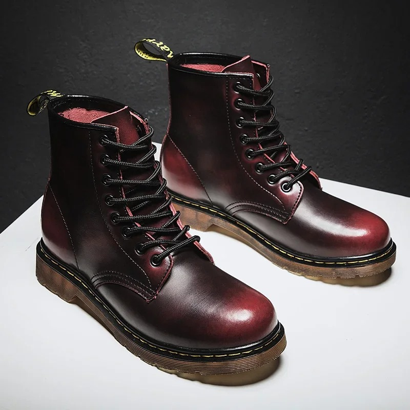 Durable leather lace-up winter boots for men with non-slip sole and classic elegance | Jari