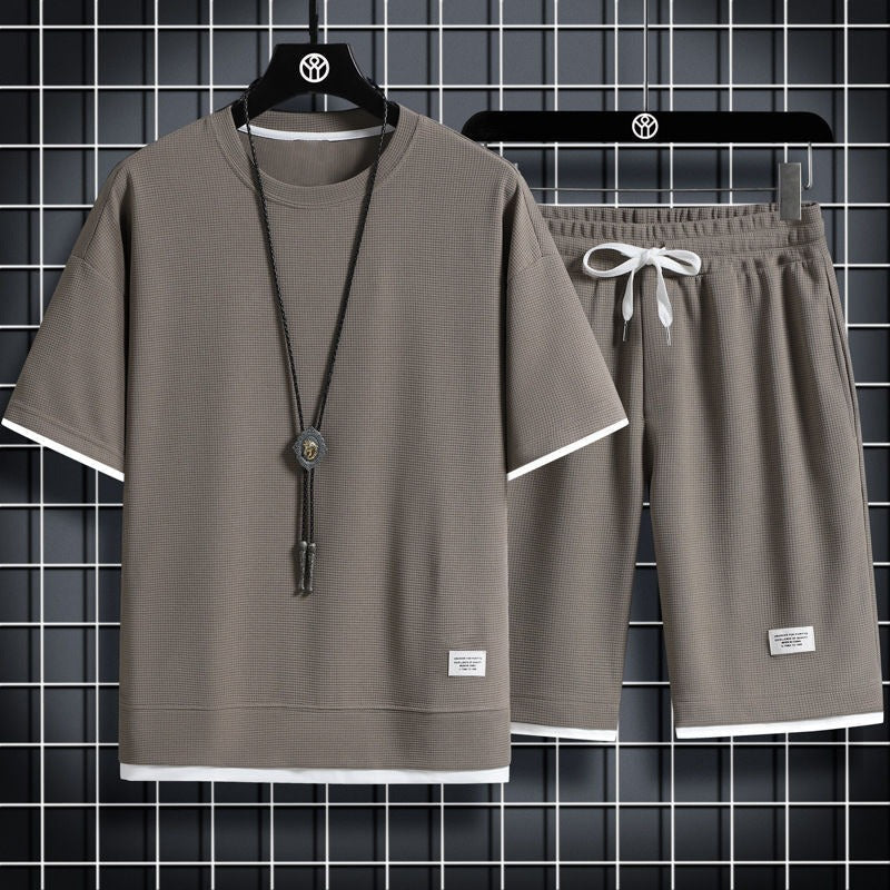 Men's Sports Set | Waffle Mesh & Breathable | Loose Fit | Polyester
