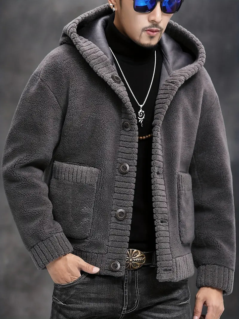 Cosy and stylish men's hooded knitted jacket with modern touch | Jason