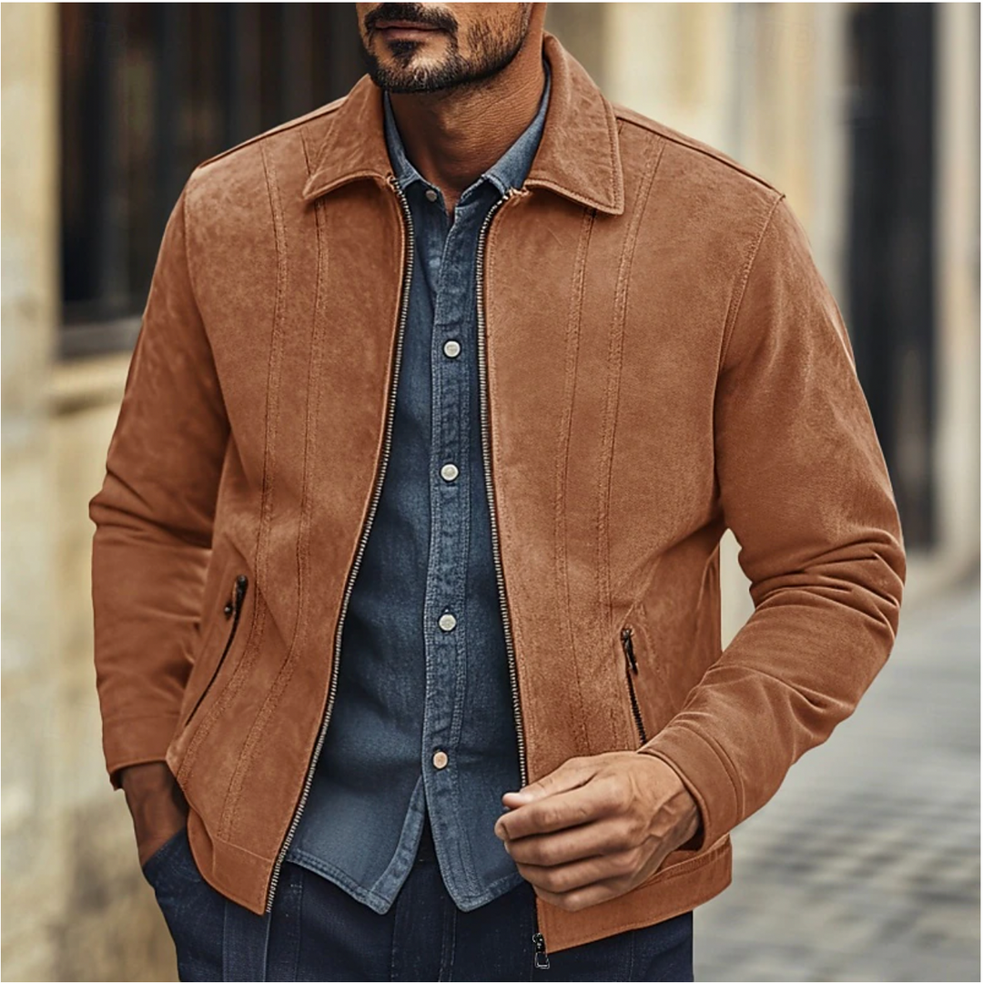 Chic and Comfortable Suede Jacket for Men with Casual style and unique design | Olivier