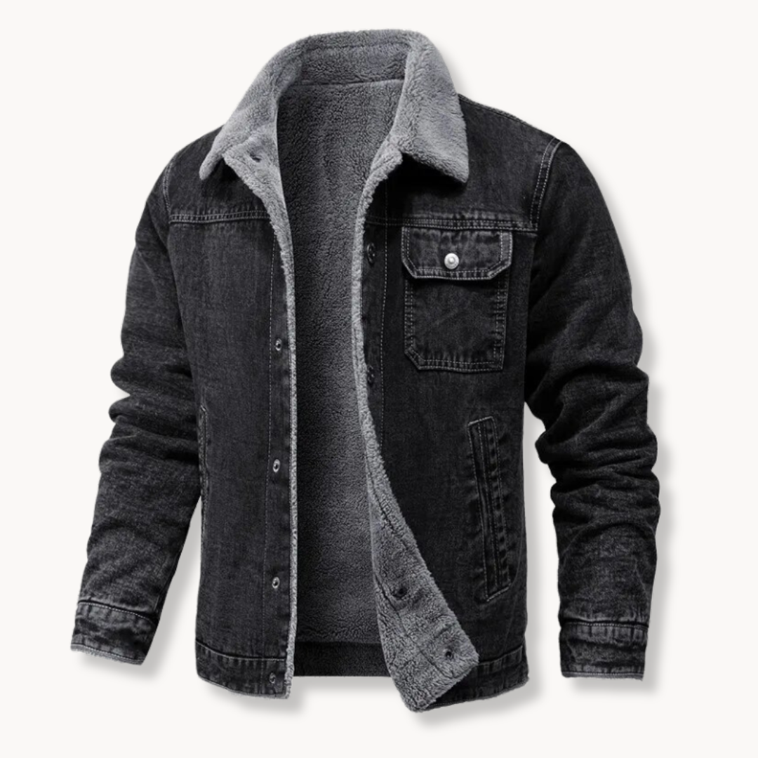 Chic denim jacket with fleece collar for ultimate warmth and timeless elegance | Fabian