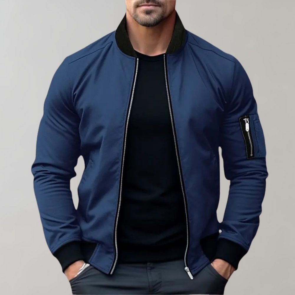 Chic and stylish bomber jacket for men with effortless charm and urban look | Sam