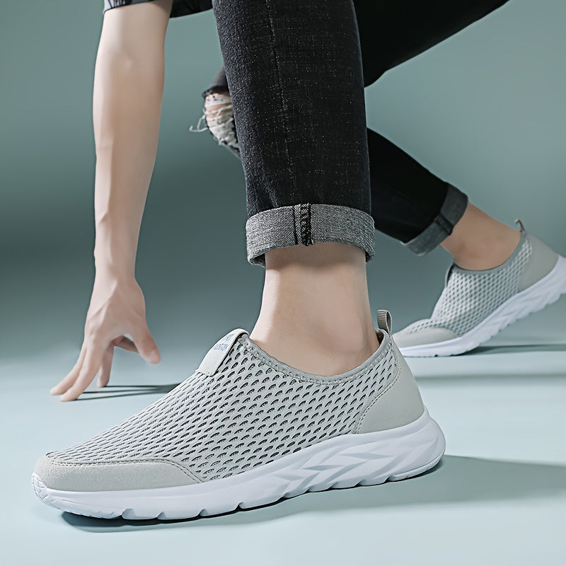Men's Slip-on Sneakers | Breathable Mesh | Comfortable Walking Shoes | Lightweight Sports Shoes