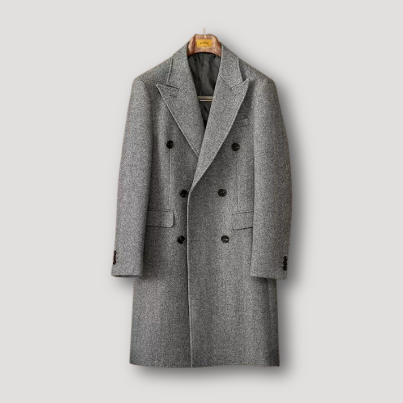 Classic double-row wool winter coat for men with timeless elegance and warmth | Casper