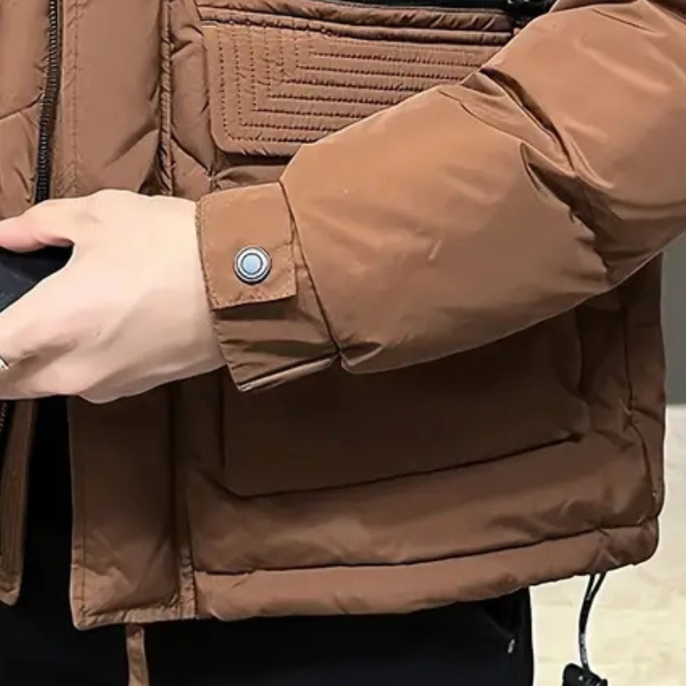 Insulated hooded puffer jacket for men offers warmth and luxurious style | Jamie