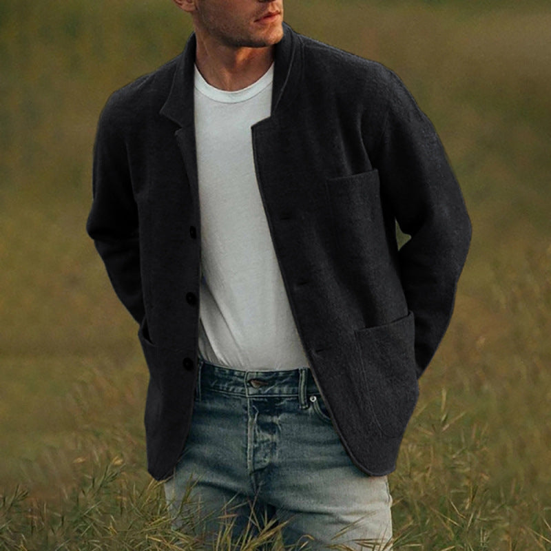 Cozy knit jacket for men with casual elegance and warm comfort | Kees