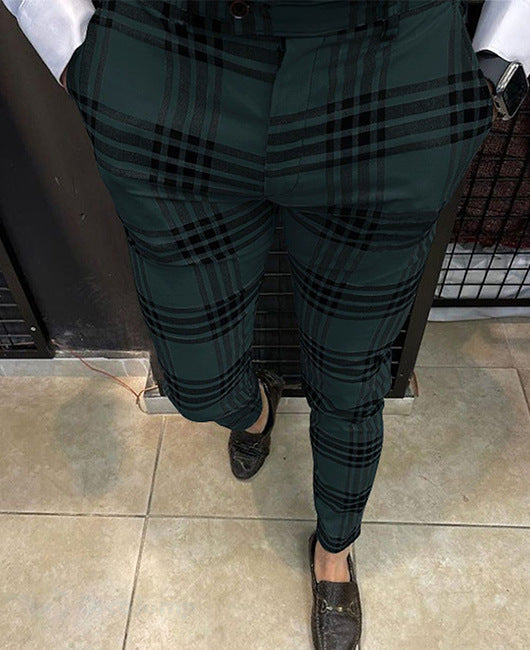 Men's Trousers | Slim Fit | Checkered | Business & Casual