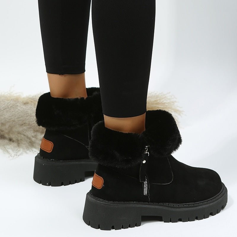 Women's - Non-Slip Ankle Boots - Side Zip Enclosure